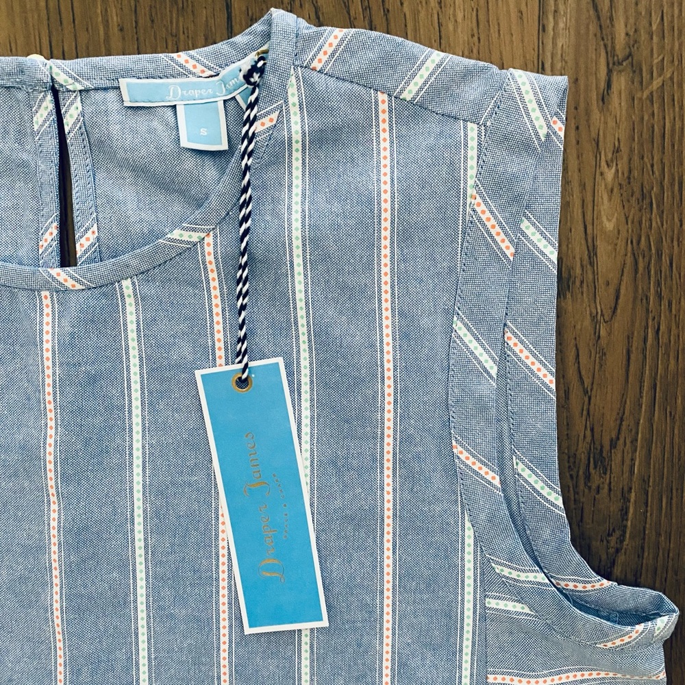 NWT Draper James Chambray Top Small - Picture 2 of 3